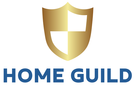 Home Guild logo - gold shield with blue text